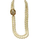 Givenchy Crystal Enhancer Pearl Necklace - Wisteria Antiques Etc… - Ivory
