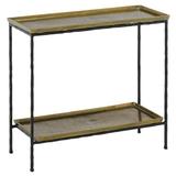 Boyles Side Table - Antique Brass/Black - Currey & Company - White