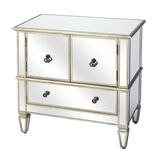 Dawson Mirrored Console Cabinet - Pewter - Ivory