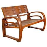 Teak Wood Folding Settee from Madura - FEA Home - Brown