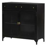 Aubrie Shadow-Box Small Cabinet - Black