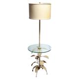 Eric Cooper Floor Lamp with Glass Table - Fleur de Lex Antiques - Ivory