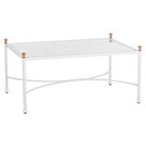 Frances Outdoor Coffee Table - White/Antique Gold - Chalk White/clear Glass/Antique Gold