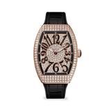Lady Vanguard Rose Gold, Diamond & Alligator Strap Watch