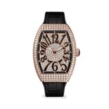 Women's Lady Vanguard Rose Gold, Diamond & Alligator Strap Watch - Black