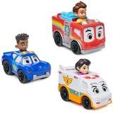 Disney Junior Firebuds 3 PK Diecast Metal Toy Car: Firetruck Ambulance and Police Car for Kids 3+