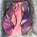 Kate Spade Shoes | Kate Spade Purple Pink Makenna Leather Heels Size 6.5 W Box And Dust Bag | Color: Pink/Purple | Size: 6.5