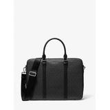 Michael Kors Hudson Logo and Leather Double-Gusset Briefcase Black One Size