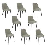CDecor Home Furnishings Dani Tufted Back Dining Chairs Wood/Upholstered/Fabric in Gray, Size 35.5 H x 22.5 W x 24.5 D in | Wayfair 105821-S8