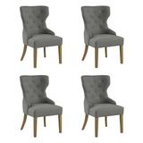 CDecor Home Furnishings Summerside Tufted Dining Chair Wood/Upholstered/Fabric in Gray, Size 40.75 H x 24.75 W x 28.5 D in | Wayfair 104314-S4