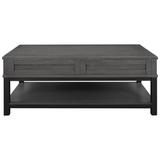 Red Barrel Studio® Martello Lift Top Extendable 4 Legs Coffee Table w/ Storage Wood in Black/Brown/Gray, Size 17.8 H x 43.7 W x 22.8 D in | Wayfair