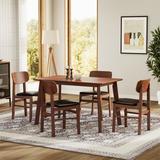 Latitude Run® 4 - Person Dining Set Wood/Upholstered Chairs in Black/Brown | Wayfair 2E202389C03546829E6490645A8E80A9