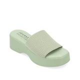 Journee Collection Emani Platform Sandal | Women's | Dark Green | Size 9 | Sandals | Platform | Slide | Wedge