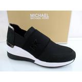 Michael Kors Shoes | Michael Kors Felix Trainer Wedge Slip On Sneakers Mk Logo Black | Color: Black | Size: Various