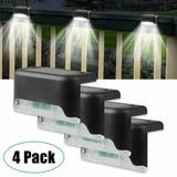 4 Pack Solar Deck Lights Solar Deck LED Lights for Outdoor Waterproof Solar LED Lights for Deck Step Railing Wall Patio Garden Stair Yard and Driveway Path