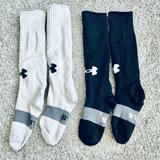 Under Armour Accessories | Bundle Of 2 Under Armour Youth Size Large Black & White Soccer Socks | Color: Black/White | Size: Youth Large