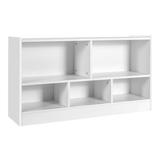 Costway Kids 2-Shelf Bookcase 5-Cube Wood Toy Storage Cabinet Organizer-White