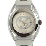 Gucci Accessories | Gucci Sink 137.1 Stainless Steel X Rubber Quartz Analog Display Men's Silver ... | Color: Gold | Size: Os