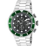 Invicta Men's 50mm Pro Diver Chronograph Green Bezel Quartz Ss Watch