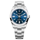 Rolex Oyster Perpetual Bright Blue Dial Stainless Steel Watch 124300
