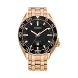 Citizen Men's Sport Luxury Rose Gold Tone Stainless Steel Bracelet Watch