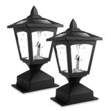 Solar Post Lights Outdoor Solar Lamp Post Cap Lights for Wood Fence Posts Pathway Deck Pack of 2