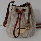 Michael Kors Bags | Michael Kors Vanilla Signature Logo Buckle Bag | Color: Cream | Size: Os
