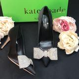 Kate Spade Shoes | Katespade Black Satin Bow Pumps 6m | Color: Black | Size: 6