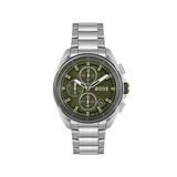 Olive-dial Chronograph Watch With Link Bracelet - Gray - BOSS by Hugo Boss Watches