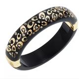 Coach Jewelry | Auth Coachwomen's Signature Resin Bangle Bracelet Bnwt | Color: Black/Gold | Size: Approximate Bracelet Diameter - 2.4