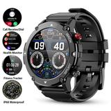 Doosl Smart Watches for Men Bluetooth Call Receive Dial 1.32 IP68 Waterproof Smartwatch for Android Phones/iPhone Outdoor Tactical Sports Fitness Tracker with Heart Rate Blood Pressure Black