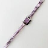 Coach Accessories | Coach Women's Watch 0821 Petite Square Stainless Steel Swiss Quartz 22mm Purple | Color: Purple/Silver | Size: Os