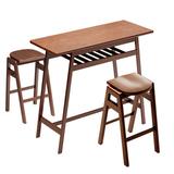 George Oliver 2 - Person Bar Height Solid Wood Dining Set Wood/Upholstered Chairs in Brown | Wayfair EA8A25D306874DD08D13428FD00391C7