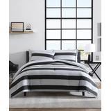 Nautica Comforters Black/Grey - Black & Gray Stripe Lawndale Cotton Comforter