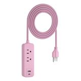 LAX Gadgets Smart Outlets Pink - Pink Two-Outlet Surge Protector Extension Cord