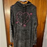 Torrid Dresses | Betsey Johnson Hooded Shirt Dress | Color: Gray/Pink | Size: 00