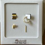 Madewell Jewelry | Madewell Pearl Mix-And-Match Earring Set | Color: Gold/White | Size: Os