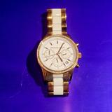 Michael Kors Accessories | Michael Kors Ritz Mk6324 White Dial Lady's Watch Genuine | Color: Gold/White | Size: Os