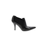 Nine West Ankle Boots: Slip On Stiletto Cocktail Black Solid Shoes - Women's Size 7 1/2 - Pointed Toe