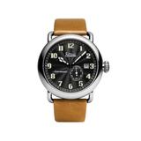 Szanto Automatic Officer Watches Black Dial Tan Strap Steel One Size SZ 6302E