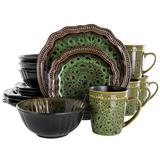 Red Barrel Studio® 16 Piece Dinnerware Set In Green Ceramic/Earthenware/Stoneware in Black/Brown/Green | Wayfair 6FCE05A3FACC422AB485F32CA49D1581