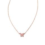 Kendra Scott Butterfly 14k Rose Gold Pendant Necklace in Pink | Sapphire