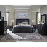 Coaster Penelope 4-Piece Eastern King Bedroom Set Midnight Star & Black Upholstered, Leather in Brown | Wayfair 223571KE-S4
