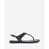 Reaction Kenneth Cole | Warren Knot Flat Sandal in Black Micro, Size: 5 by Kenneth Cole