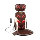 Costway Back Massager Chair Pad with Adjustable Neck Pillow and 3 Speeds-Brown