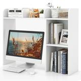 Costway 3-Tier Multipurpose Desk Bookshelf with 4 Shelves-White