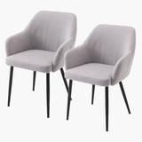 Corrigan Studio® Set Of 2 Dining Chairs Upholstered/Fabric in Gray, Size 32.8 H x 18.3 W x 17.0 D in | Wayfair 219EA59783A84B83BCD2132DEB8B170B