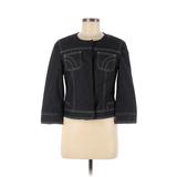 Nine & Co. by Nine West Denim Jacket: Short Black Print Jackets & Outerwear - Women's Size 6
