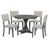 Red Barrel Studio® 6 - Person Dining Set Wood/Upholstered Chairs in Gray | Wayfair 859E0E9F536C4FDCA978D6CCFD372E00