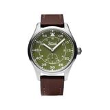 Szanto Heritage Aviator Watches Green Dial Brown Strap Steel One Size SZ 2755